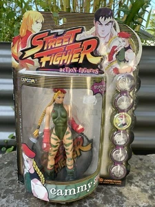 Figura Cammy Resaurus Capcom Street Fighter Round One 1999 sin usar, en caja, jugador cardado 1 - Imagen 1 de 3