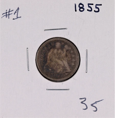 1855 Seated Liberty Silver Dime w/Arrows #1 Cover