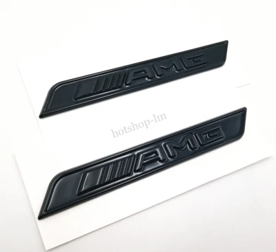 2x Insignia de guardabarros negro brillante emblema lateral 3D para Mercedes Benz AMG GLE C E S CL S Foto 1 de 4