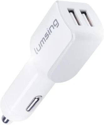 Lumsing Car Charger 24W/4.8A Dual USB Travel USB Charger W/Smart Charge (B14) - Image 1 of 4