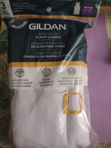 Men's Gildan 3 pak. tank white ribbed undershirt 2XL 50"-52" - Picture 1 of 4