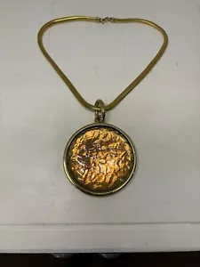 Ciondolo girocollo artistico vintage Givenchy in vetro marrone - Foto 1 di 6