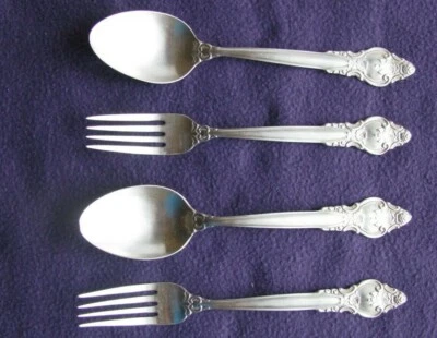 SILVER PLATED SET 4 cutlery  Melchior cupronickel  USSR. - Image 1 of 4