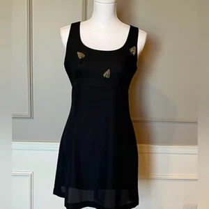 Vintage 90er 5/6 All That Jazz Homecoming Cocktail Ballkleid schwarz Rosen - Bild 1 von 4