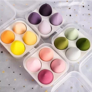 4PCS Set w/ Box Makeup Foundation Sponge Blender Blending Puff Flawless Smooth - Picture 1 of 2