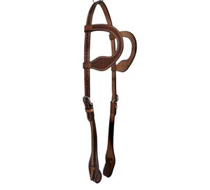 Majestic Ally Super Leather Antique Tool Quick Bit Change Double Ear Headstall - Picture 1 of 3