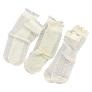 Ruffle Lace Trimmed Socks Toddlers Girl Ice Silk Socks AntiSkid Soft Ankle Socks - Picture 1 of 8