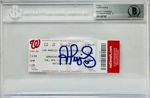 Albert Pujols Signed 500 HR Game Ticket 4/22/14 Beckett Grade 10 BAS 00014287987 - Picture 1 of 1