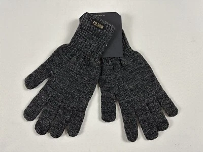 FILSON FULL FINGER KNIT GLOVES CHARCOAL L NWT - Image 1 of 4