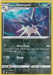 Pokémon TCG Husuian Overqwil 091/189 Pokemon Astral Radiance Reverse Holo NM/M - Picture 1 of 2