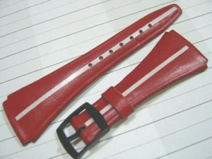 RARE NOS 25MM RED LEATHER STRAP FOR TISSOT ASTROLON IDEA 2001              #5482 - Picture 1 of 4