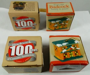 lot 4 Badcock Furniture promotional promo advertising ceramic holiday ornament - Picture 1 of 6