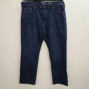 Pantalones de mezclilla Hollister Epic Flex para hombre 36 X 30 azul clásicos rectos lavado oscuro - Imagen 1 de 12
