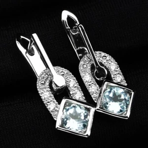 Arctic Blue Tourmaline Round 2Ct 925 Sterling Silver - Imagen 1 de 8
