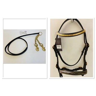 HY EQUESTRIAN BRIDA EN MANO + CADENA DE PLOMO EN MANO Y NEWMARKET MARRÓN O NEGRO *ENVÍO GRATUITO*
