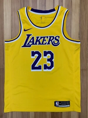 LeBron James Men's 48 Large L Nike Swingman Los Angeles Lakers NBA Yellow Jersey - Image 1 of 4