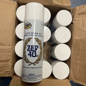 12 Cans ZEP 40 Non-Streaking Multi-Surface Cleaner Cold Weather Form. 18oz Spray