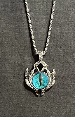 Pingente de colar de vidro azul-petróleo olho do mal joias da moda  - Imagem 1 de 3