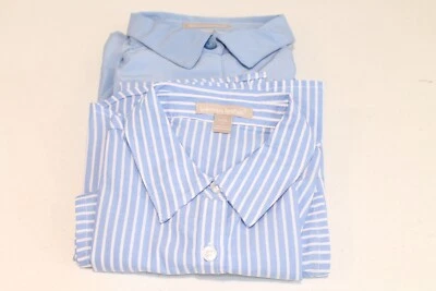 Lote de 2 Blusa Top Mujer Dentro del Cuello Abotonada Talla 14/16 Azul Cielo Rayas Foto 1 de 4
