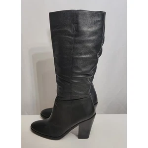 Matisse Raquel Black Leather Tall Block Heel Boots Sz 9.5 M - Picture 1 of 7