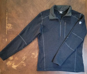 Kuhl Interceptr 1/4 Zip Pullover Mens Large Black Sweater Jacket Fleece Camping - Picture 1 of 12