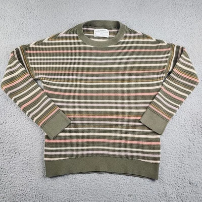 REI CO-OP Sweater Womens Small Waffle Striped Top Rib Wallace Lake Cotton L/S — 第 1/4 张图片