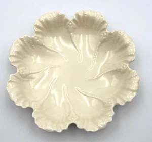 Vintage Lenox Elfenbein Austern Teller Porzellan überbackene Schale 7" - grüner Bodenstempel! - Bild 1 von 6