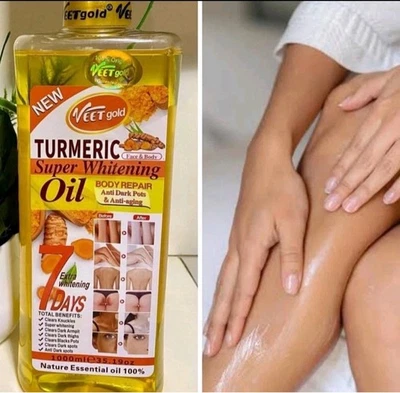 VEET GOLD BODY CORRECTOR TURMERIC WHITENING & GLOWING OIL 1000ML FREE DELIVERY  - Image 1 of 3