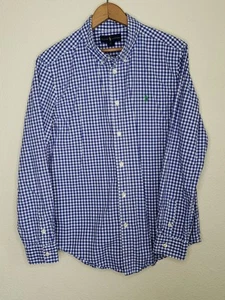 Ralph Lauren Boys Long sleeve button Down Shirt Size XL (18-20) Checkered Blue - Picture 1 of 16