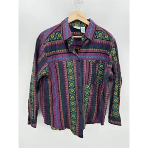 Backroad Blues Damen Button Down Hemd Azteken Western Lila Größe Large Country - Bild 1 von 6