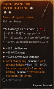 💥DIABLO 4💥SEASON 9💥Wand💥3GA Intelligence + Damage + Overpower - Picture 1 of 1