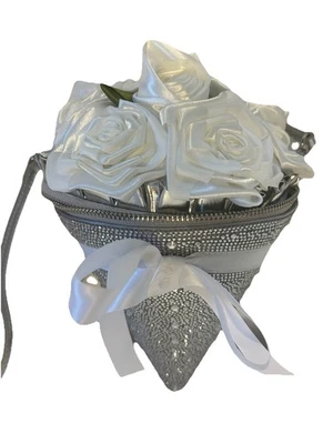 Betsey Johnson- Kitsch Somethin New Bouquet Xbody- White/Silver -BJ35345N - $168 - Image 1 of 4