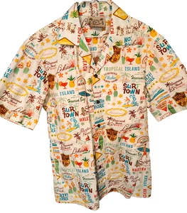 E & K  Fashion Made In Hawaii Aloha Button Down Pocket Shirt Medium Cotton - Picture 1 of 5