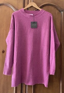 NWT Le Lis Womens Small Oversized Pink Knit Sweater Soft Wool Blend - Picture 1 of 6