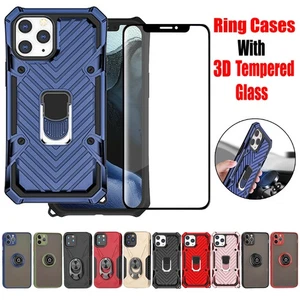 Shockproof Ring Case For Apple iPhone 12 Mini Pro Max Cover & 3D Tempered Glass - Picture 1 of 12