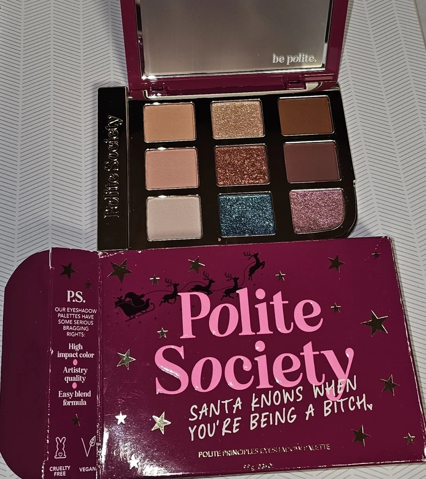 Polite Society Eyeshadow Palette - Santa Knows When You're Being A Bitch - NIB - Image 1 of 1