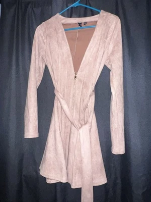 Nude Suede Zip-Up Jacket  with Belt From Windsor - Image 1 of 2