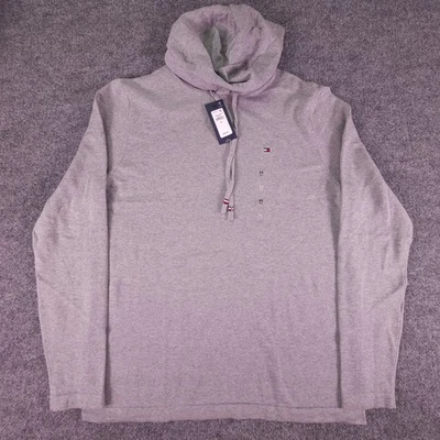 Para Hombre Tommy Hilfiger Clásico Pullover Sudadera con Capucha Gris Talla Mediana M Foto 1 de 4