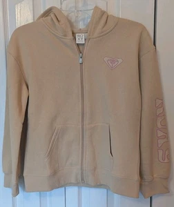Roxy Girl's Full Zip Hooded Sweatshirt Hoodie Size L (12/14) Hazelnut NWT - Picture 1 of 4