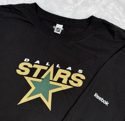 Y2k 90s Dallas Stars Hockey Reebok Camiseta Manga Larga Para Hombre 4XL Negro Verde NHL Foto 1 de 4