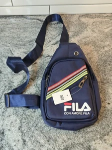 Fila Crossbody Sling Bag Pouch Mens Womens Adjustable Strap Zipper Compartments - Picture 1 of 6
