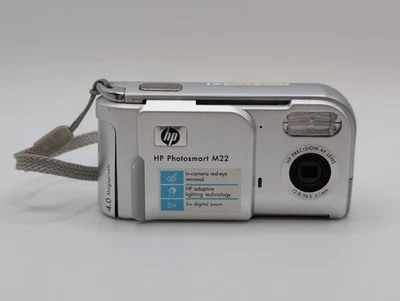 HP Photosmart M22 4.0MP Compact Digital Camera Silver Tested - Image 1 of 4