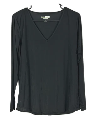 Top Jamie Sadock Golf Sunsense Grande Manga Larga Negro Cuello en V Brazos Ajustados Foto 1 de 4