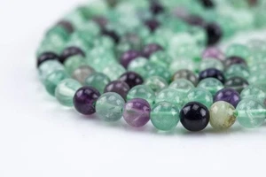Piedras preciosas naturales multi fluorita 8 mm cuentas redondas lisas hilo 15,5" para joyería - Imagen 1 de 5