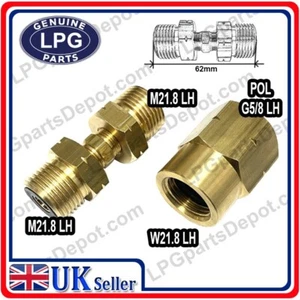 M21.8 x POL G5/8" Gas Bottle Connector adaptor coupling SET - Picture 1 of 1