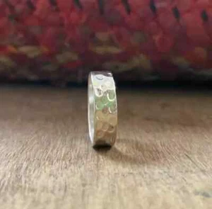 925 Sterling Silver Band & Statement hammered handmade Ring For Men & Women - Picture 1 of 6