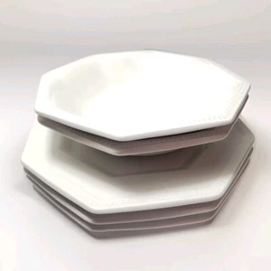 Johnson Bros Heritage White Octagon 4 Bread Plates & 2 Berry Bowls LOT England - Picture 1 of 12