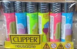 Clipper Lighters LARGE flint reusable Summer Flavor full box of 24 -UK offer - Picture 1 of 4