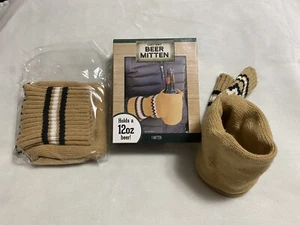 [Lot of 2] - Cozy Knit Beer Mitten Koozie Sweater Stay Warm Holds 12oz Can-Bottl - Picture 1 of 2