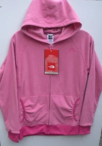 The North Face Girls Glacier Microvelour Full Zip Fleece Top-Hood-XL- Pink- New - Picture 1 of 1